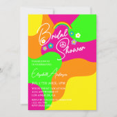 Funky Retro Bridal Shower 招待状 (正面)