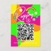 Funky Retro Bridal Shower Registry エンクロージャーカード (正面)