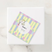 Funky Retro Cubism Stork Delivery Baby Shower フェイバータグ (インサイチュ)