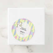 Funky Retro Cubism Stork Delivery Baby Shower フェイバータグ (インサイチュ)