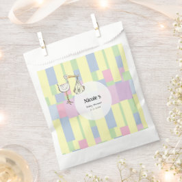 Funky Retro Cubism Stork Delivery Baby Shower フェイバーバッグ