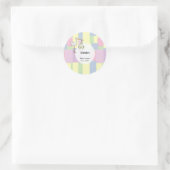 Funky Retro Cubism Stork Delivery Baby Shower ラウンドシール (バッグ)