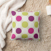 Funky Retro Green and Purple Dots クッション (ブランケット)