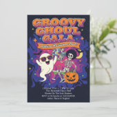 Funky Retro Groovy Ghoul Gala Disco Halloween  招待状 (スタンド正面)