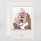 Funky Sage Green Christmas Bow Ribbon 2 Photo シーズンカード (裏面)