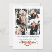 Funky Sage Green Christmas Bow Ribbon 5 Photo シーズンカード (裏面)