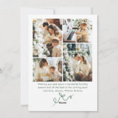 Funky Sage Green Christmas Bow Ribbon 5 Photo シーズンカード (裏面)