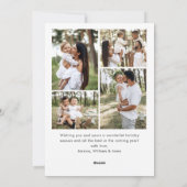 Funky Sage Green Christmas Bow Ribbon 5 Photo シーズンカード (裏面)