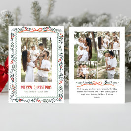 Funky Sage Green Christmas Bow Ribbon 5 Photo シーズンカード