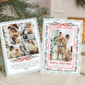 Funky Sage Green Christmas Bow Ribbon 5 Photo シーズンカード