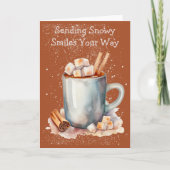 Funky Snowflake Hot Chocolate Winter Card カード (正面)