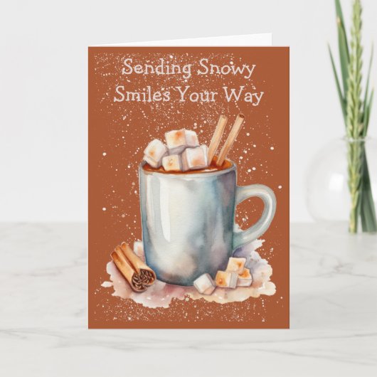 Funky Snowflake Hot Chocolate Winter Card カード (正面)