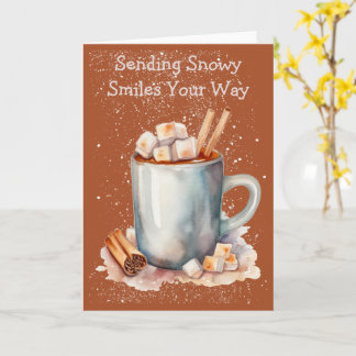 Funky Snowflake Hot Chocolate Winter Card カード