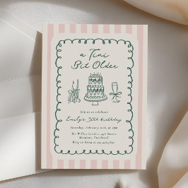 Funky Tini Bit Older Hand Drawn 30th Birthday 招待状