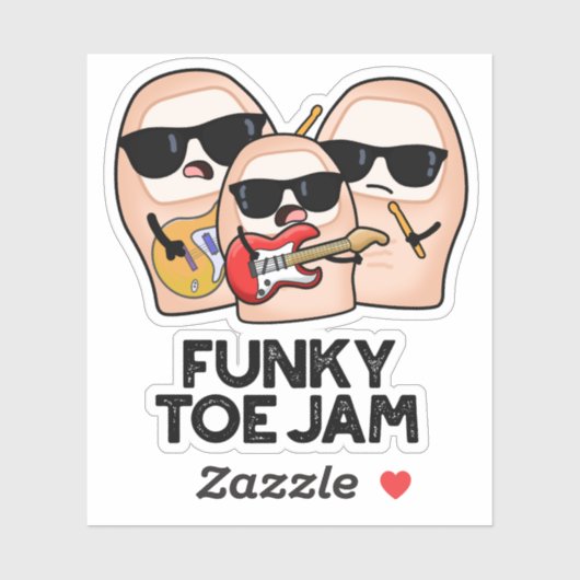 Funky Toe Jam Funny Music Pun  シール (シート)