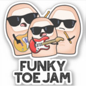 Funky Toe Jam Funny Music Pun  シール (正面)
