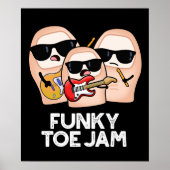 Funky Toe Jam Funny Music Pun Dark BG ポスター (正面)