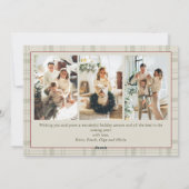 Funky Velvet Christmas Boho Red Bow 4 Photo シーズンカード (裏面)