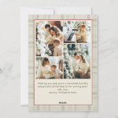 Funky Velvet Christmas Boho Red Bow 5 Photo シーズンカード (裏面)