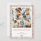 Funky Vintage Christmas Red Bow Coquette5 Photo シーズンカード (裏面)