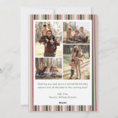 Funky Vintage Christmas Red Bow Coquette5 Photo シーズンカード (裏面)