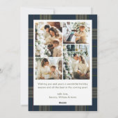 Funky Vintage Christmas Red Bow Coquette5 Photo シーズンカード (裏面)