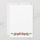 Funky Whimsical Christmas Red Bow Holiday Party 招待状 (裏面)