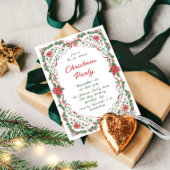 Funky Whimsical Christmas Red Bow Holiday Party 招待状