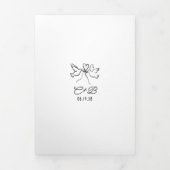 Funky Whimsical Doodles Modern Wedding Photo 三つ折り招待状 (カバー)