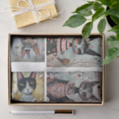 Funky Wired Cats Bottle Decoupage 薄葉紙 (ギフト)