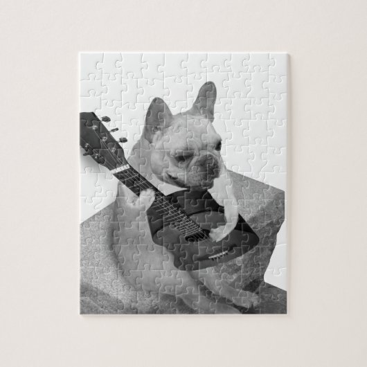 funnfrenchbulldog-guitar-items ジグソーパズル (縦)