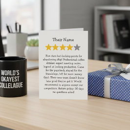 Funning leaving co worker 4 stars カード