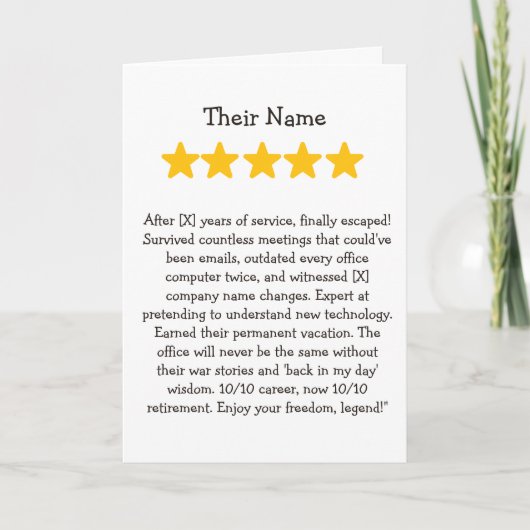 Funning retirement co worker 4 stars カード (正面)