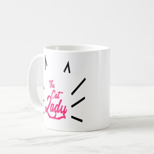 funny猫の女性猫好きの引用文のギフトのアイディア コーヒーマグカップ (正面左)