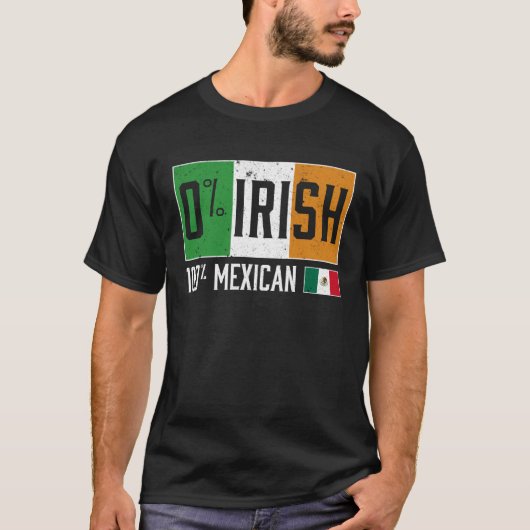 Funny 0 IRISH 100 Mexican ST PATRICK'S DAY Retro F Tシャツ (正面)