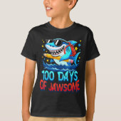 Funny 100 Days Of Jawsome Shark Kids Boy 100th Day Tシャツ (正面)