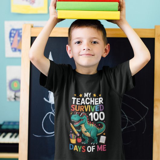 Funny 100 Days Survived Teacher トライブレンドTシャツ