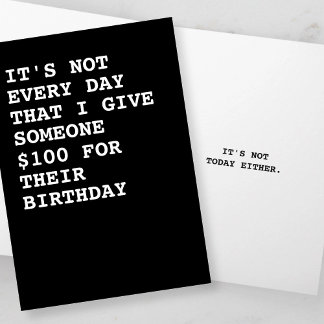 Funny $100 for your birthday  カード