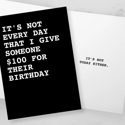 Funny $100 for your birthday  カード
