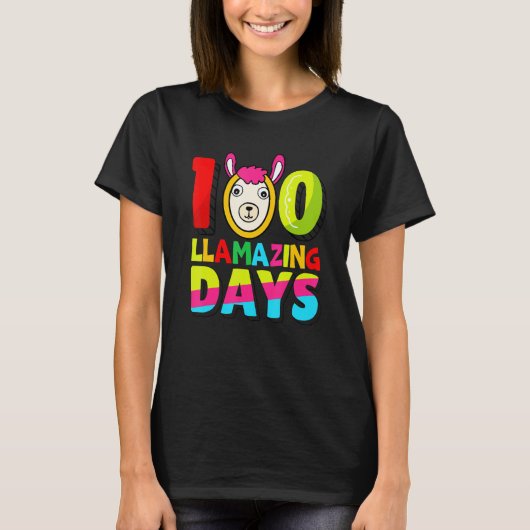 Funny 100 Llamazing Days Llama Teacher 100th Day O Tシャツ (正面)