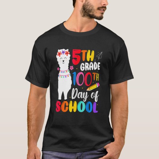 Funny 100th Day Of School No Prob Llama Happy 100t Tシャツ (正面)
