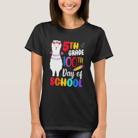 Funny 100th Day Of School No Prob Llama Happy 100t Tシャツ (正面)