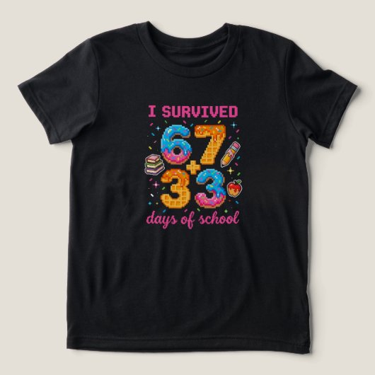 Funny 100th Day of School Pixel Art Math Gamer トライブレンドＴシャツ (デザイン正面)