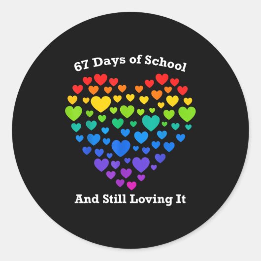 Funny 100th Day Of School Shirt Teacher Heart Vale ラウンドシール (正面)