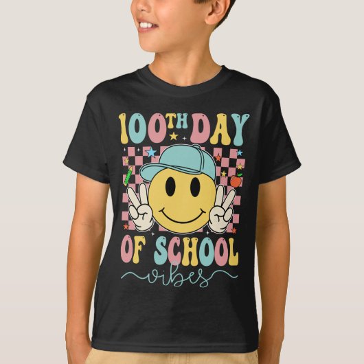 Funny 100th Day Of School Vibes Tシャツ (正面)