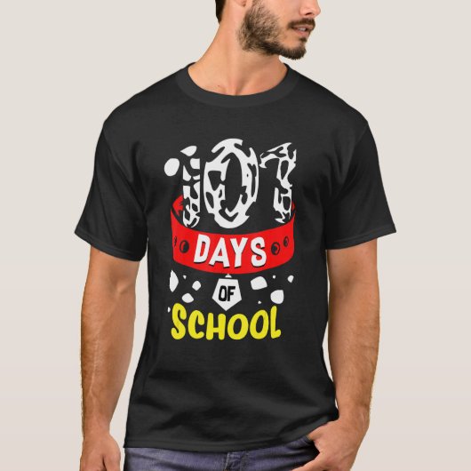 Funny 101 Days School Dog 100th Days Smarter Teach Tシャツ (正面)