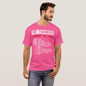 Funny 10 Things I Want In Life Funny Horses Horseb Tシャツ (正面フル)