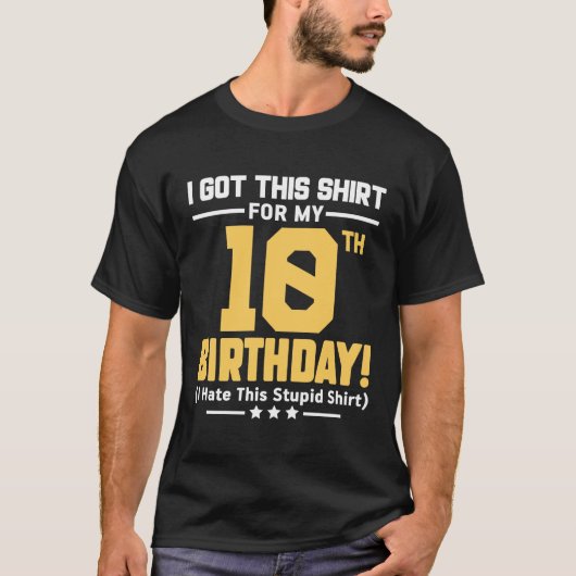 Funny 10th Birthday 10 Years Old Boys Girls Gift  Tシャツ (正面)