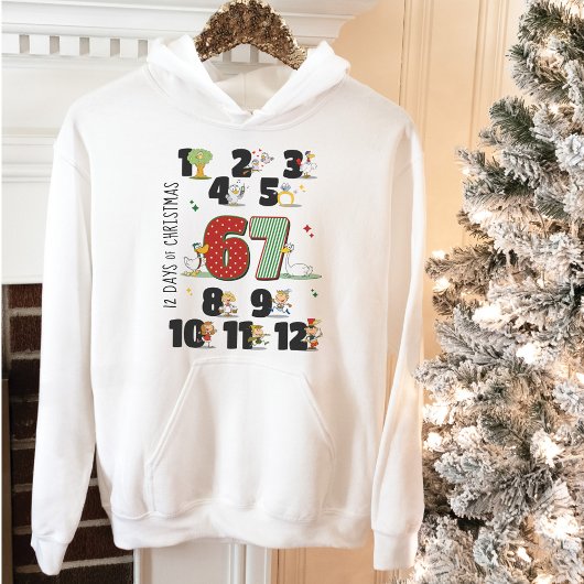 Funny 12 Days of Christmas 67 6 7 Six Seven Meme パーカ