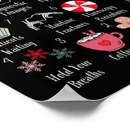 Funny 12 Days Of Radiology Christmas Radiate Xray  ポスター (角)